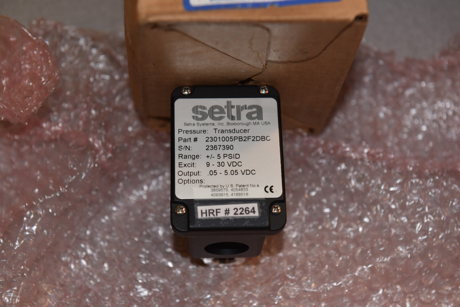 Setra Model 230 Differential Pressure Transmitter +/- 5 PSID – NEW IN BOX.
