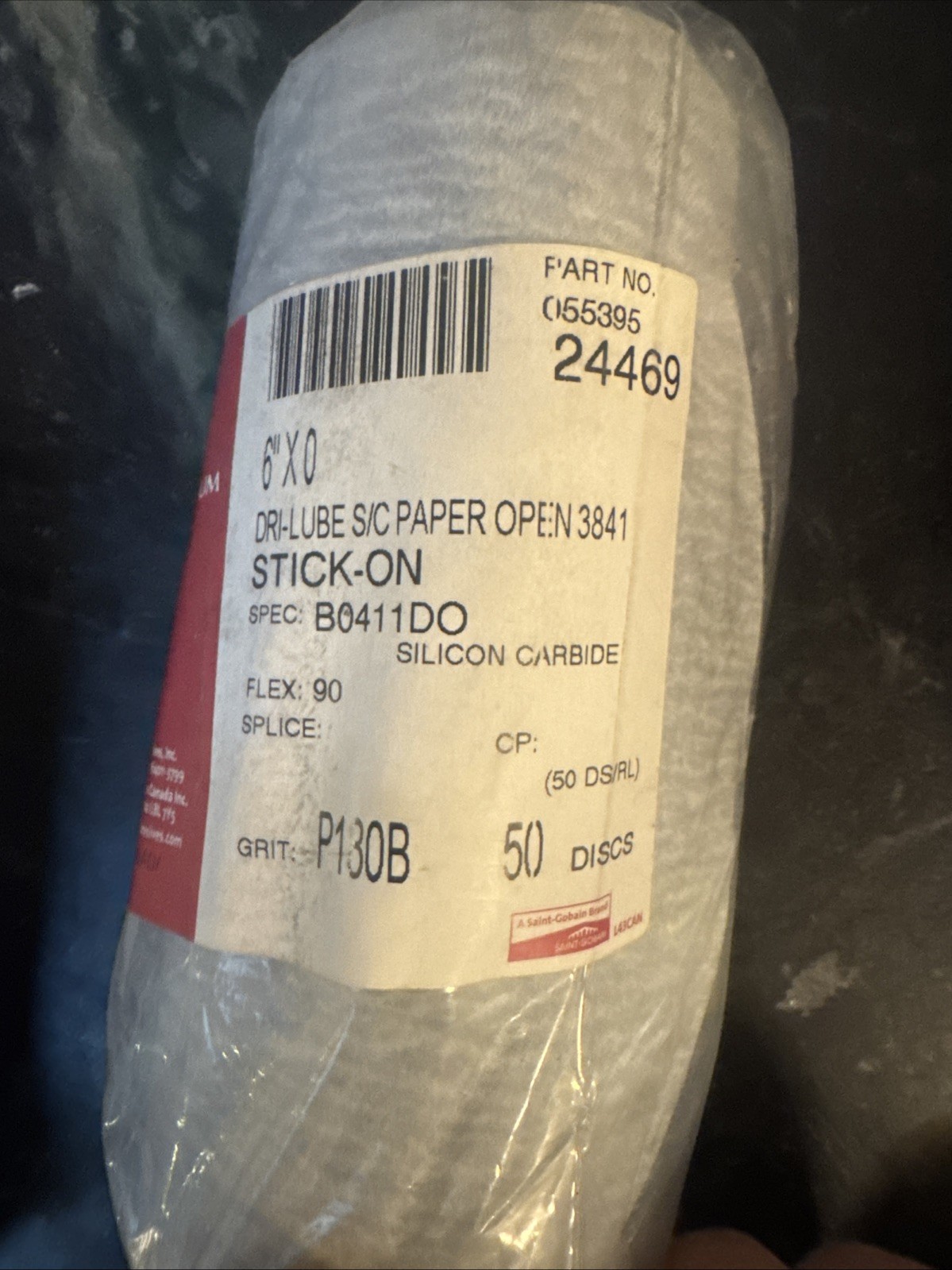 saint gorbain 24467 24469 24471, P80, P180B, P320B 6 Inch / 50 3x Partial Rolls