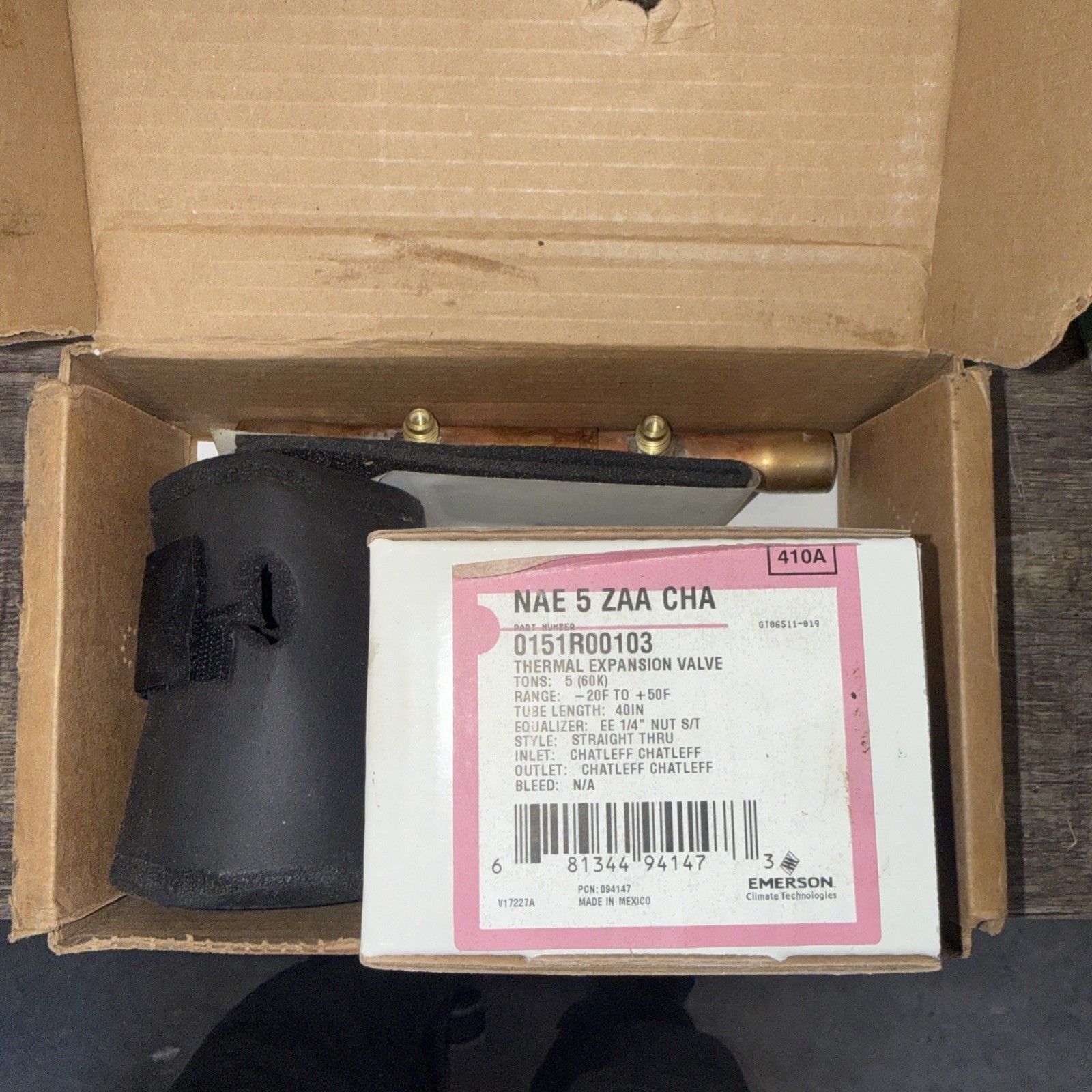 Emerson TX3N4 Thermal Expansion Valve 3 Ton R410A 40″ Tube