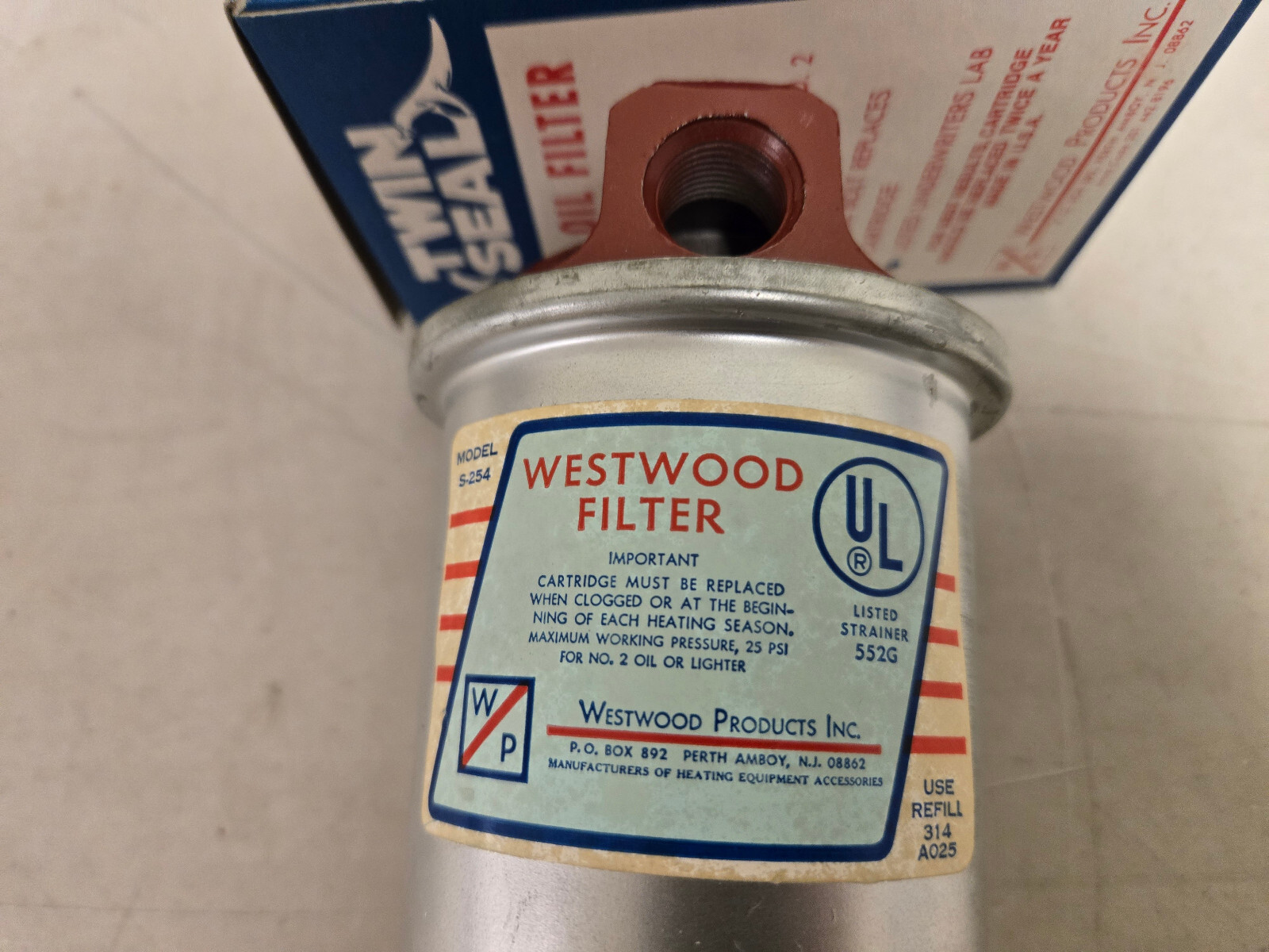 Twin Seal S-254 Westwood Fuel Oil Filter – New old Stock