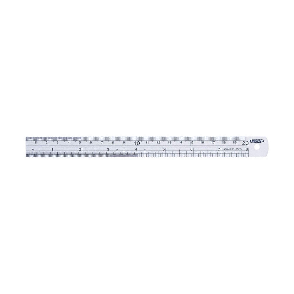 INSIZE 7110-200 Steel Rule,SS,8″ L,Unfinished,1/32″ W 409F05