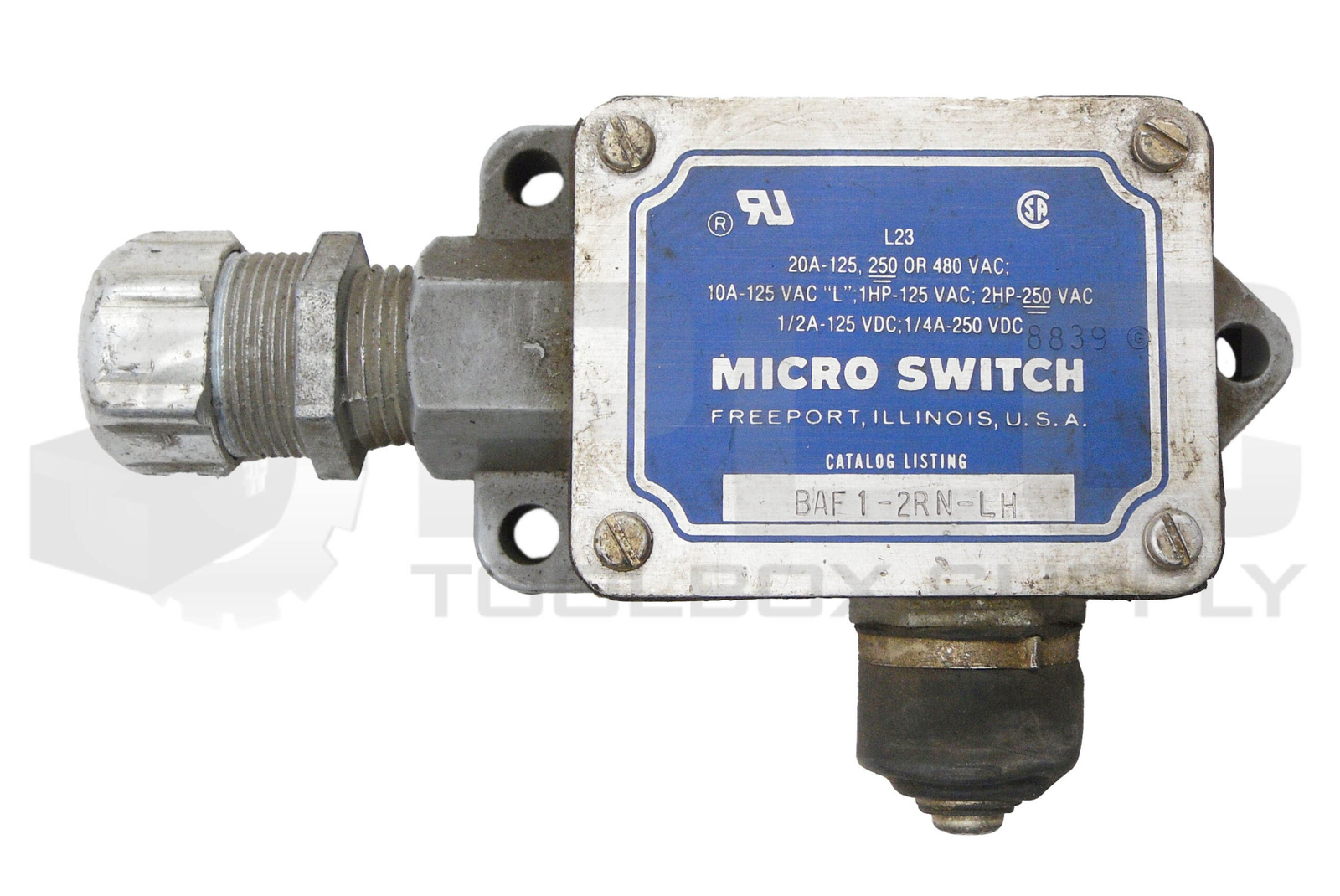 MICROSWITCH BAF1-2RN-LH SNAP LIMIT SWITCH 20A 480VAC 250VDC