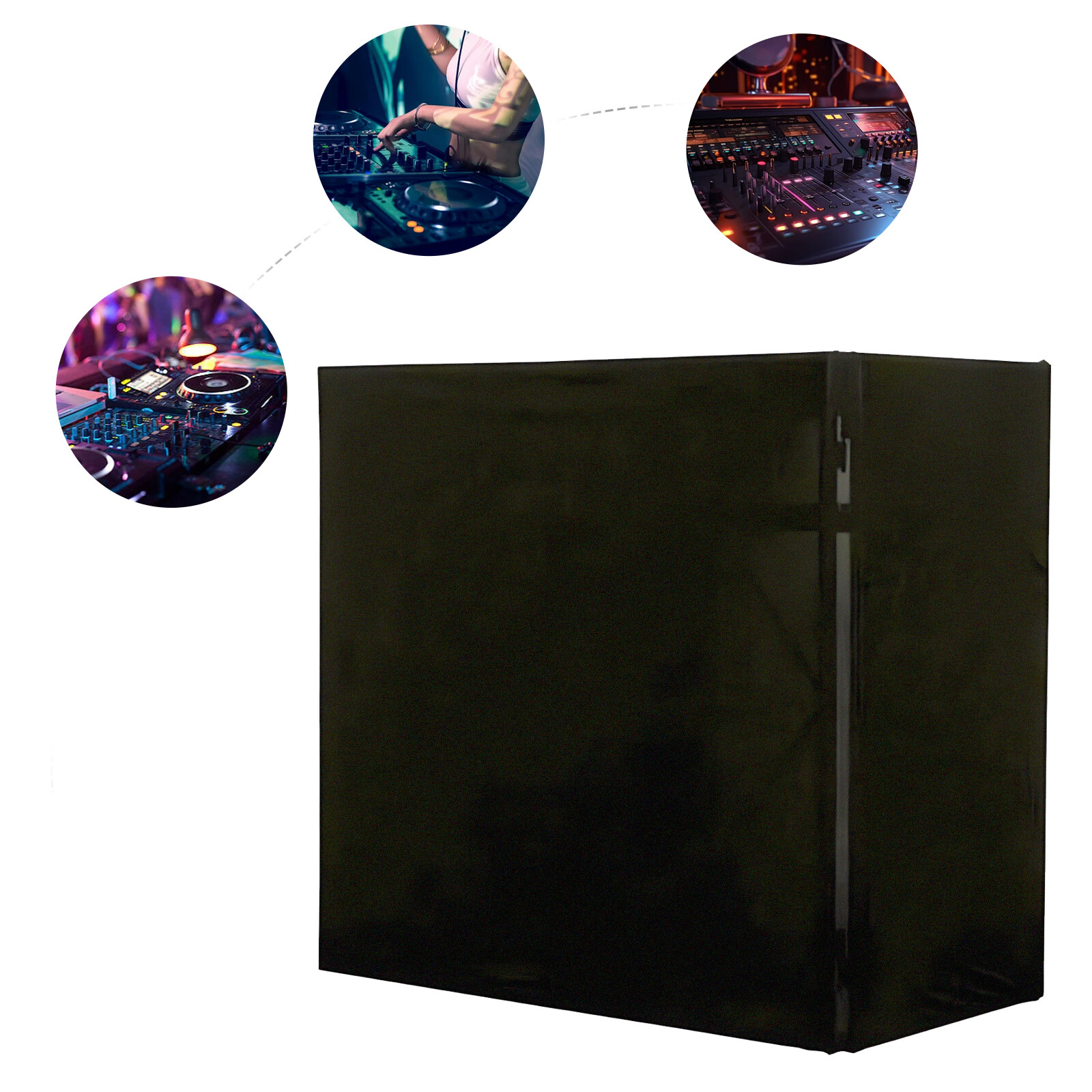 DJ Black Portable Oxford Cloth Scrim DJ Display Stand Facade Booth Event Cover