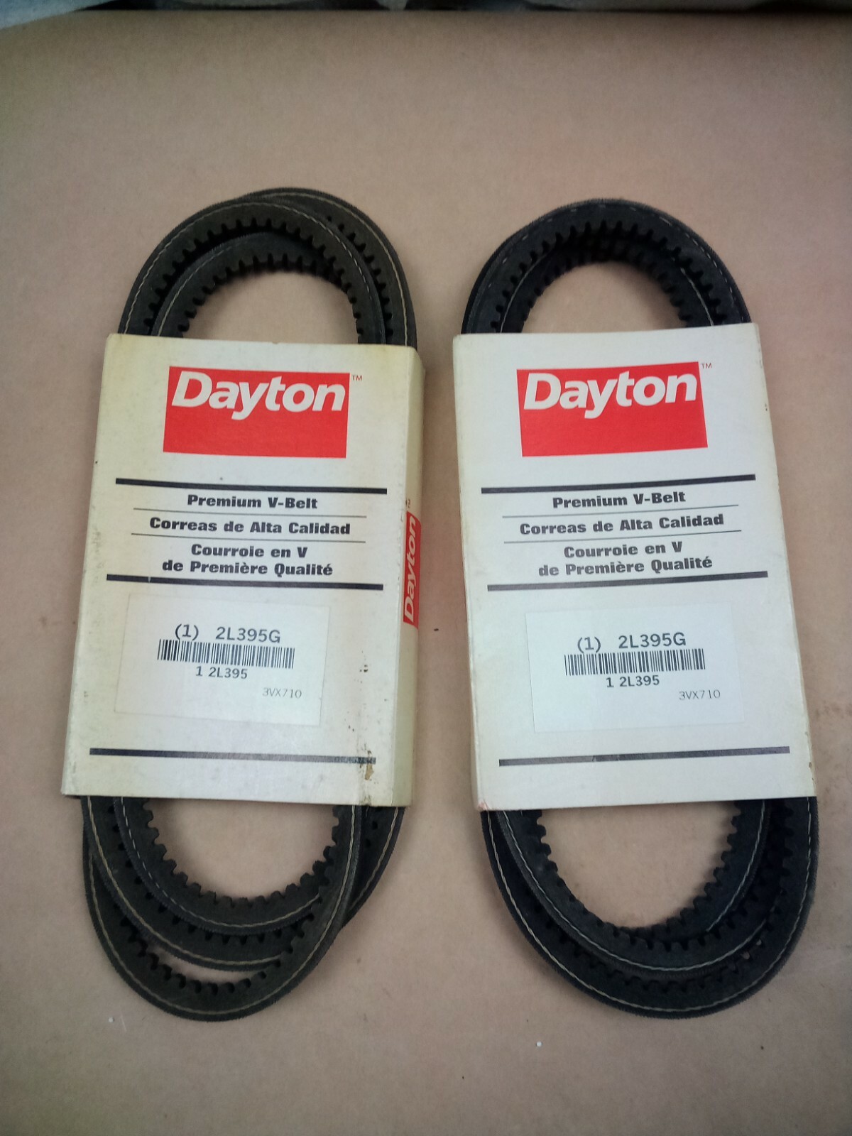 Lot of 2 Dayton multi use V-Belt 3VX710 cogged Dayton paer no. 2L395