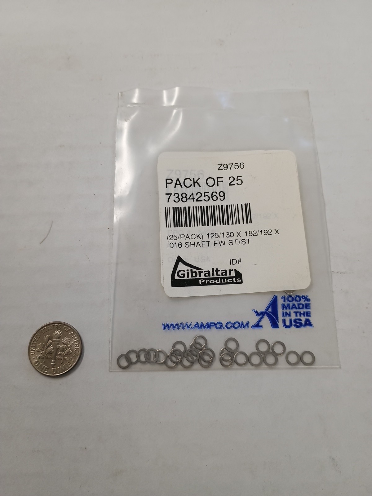 Gibraltar Round Shim .125 + .005/- 0 ID x 178 + 0/-0.005 OD x .007 THK – .0005″
