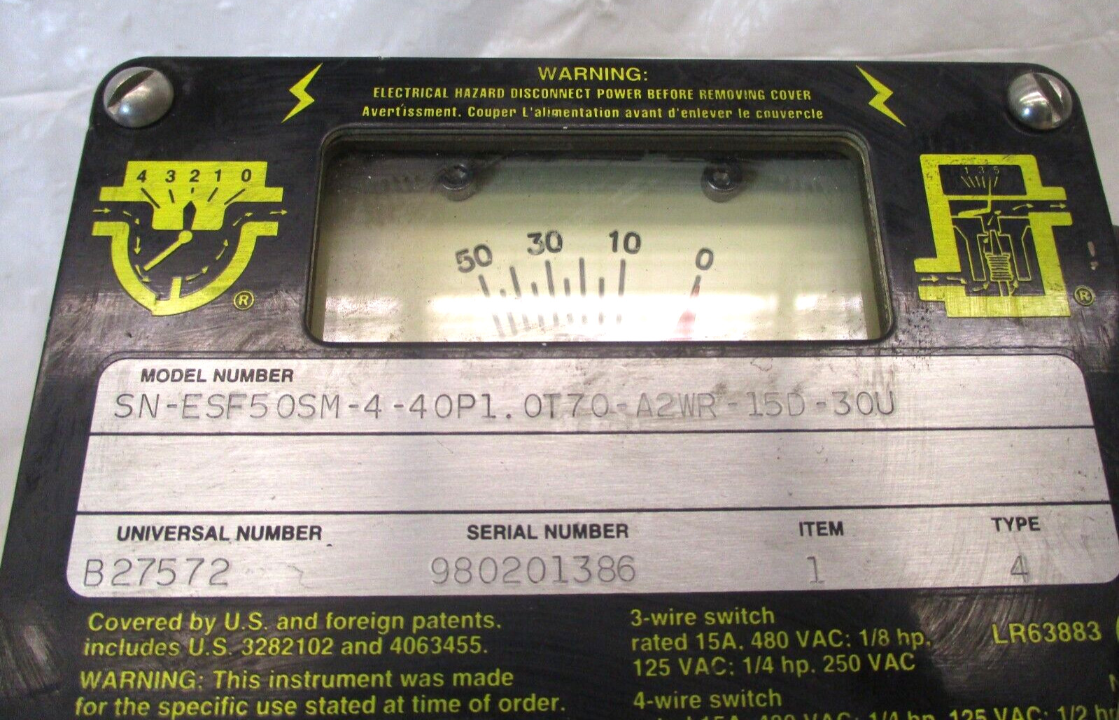 UFM SN-ESF50SM-4-40P 1.0T70-AZWR-15D-30U A6941WVS
