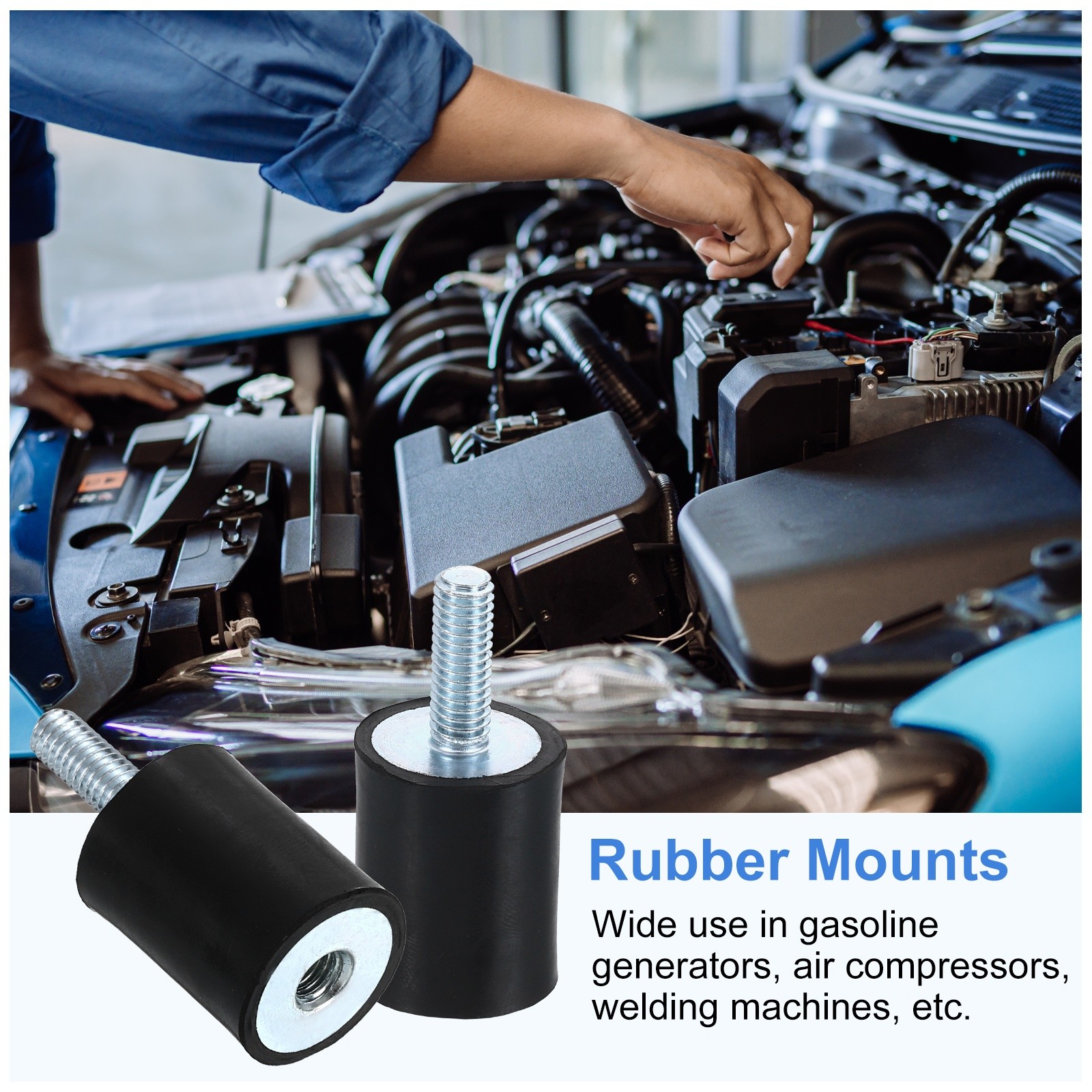 1Pcs M6x18mm Rubber Mounts, 25x25mm(DxH) Rubber Shock Absorber Mount with Nut