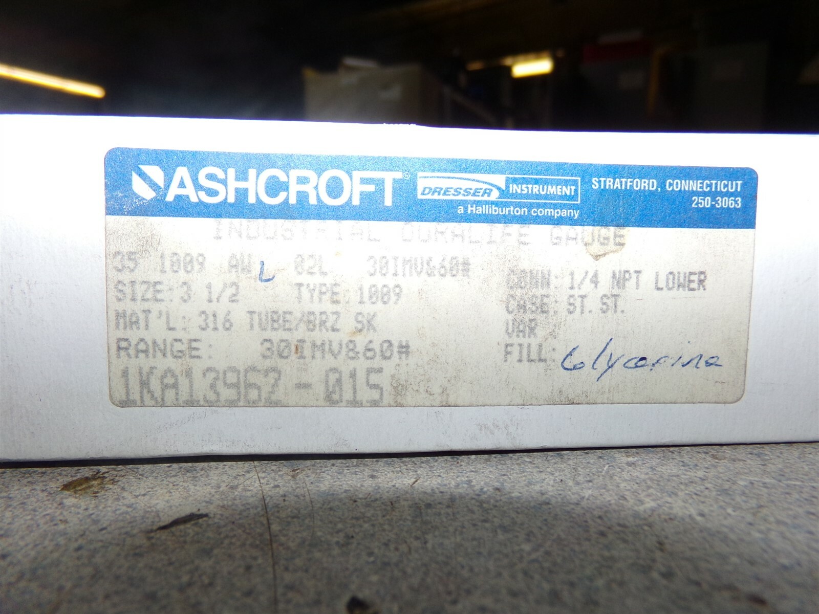 NEW Ashcroft AISI 316 Tube + Bronze Socket Pressure Gauge *FREE SHIPPING*