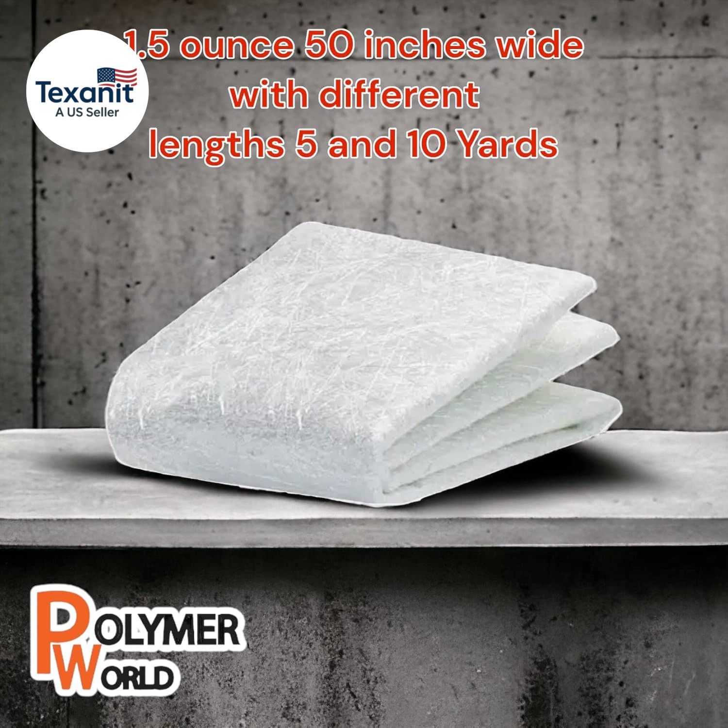 1.5X50X5 Yards Chopped Strand Mat – Lightweight & Marine-Grade Fiberglass Cloth