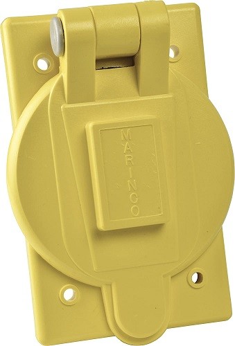 7420CRS, Yellow Weatherproof Cover With Lift Lid For 15A, 20A and 30A Singles