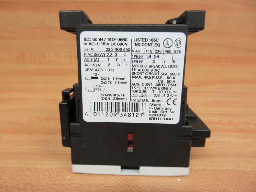 Siemens 3RA1315-8XB30-1AK6 Contactor 3RA13158XB301AK6