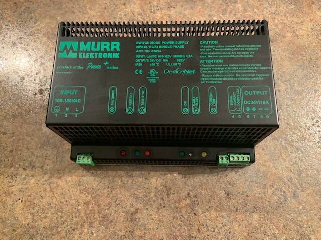 MURR ELEKTRONIK MPS10-110/24 SINGLE PHASE SWITCH MODE POWER SUPPLY