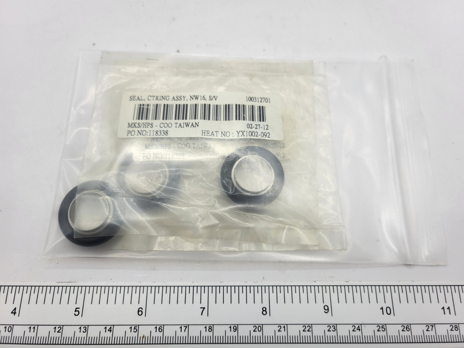 (PACK OF 3) MKS INSTRUMENTS SEAL CTRING ASSY NW16 S/V PN: 100312701, 0124G