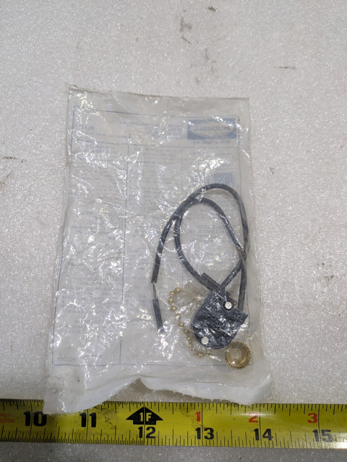HUBBELL WIRING SYSTEMS SPECIAL USE SWITCH RL121 3-6A 125-250VAC 125V “L”
