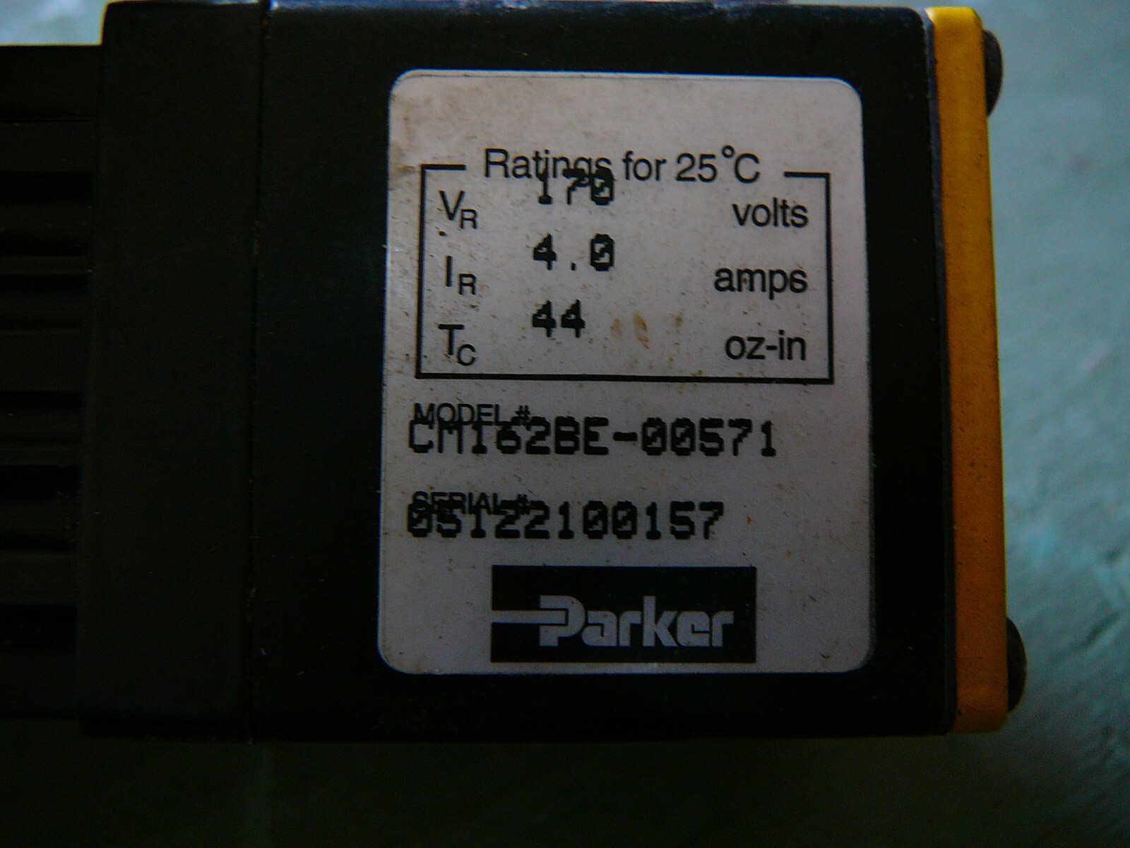 PARKER COMPUMOTOR CM162BE-00571 170V 4.0A 44OZ-IN