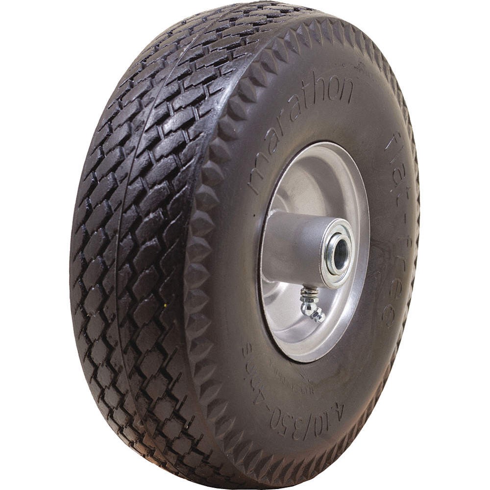 GRAINGER APPROVED 53CM49 Flat-Free Wheel,10″dia,225lb,4.10/3.50-4 53CM49