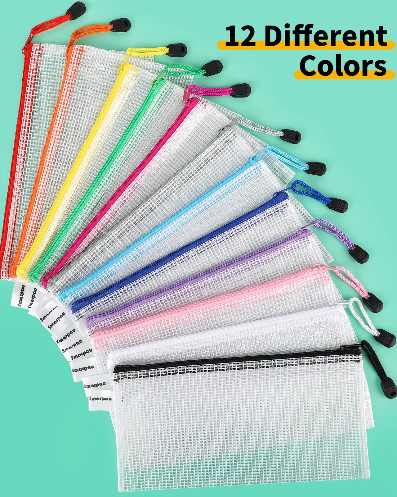 Smarpau 24PCS Pencil Pouches Bulk, 9.3″ x A6-9.3×4.7in-24pcs, Assorted Colors
