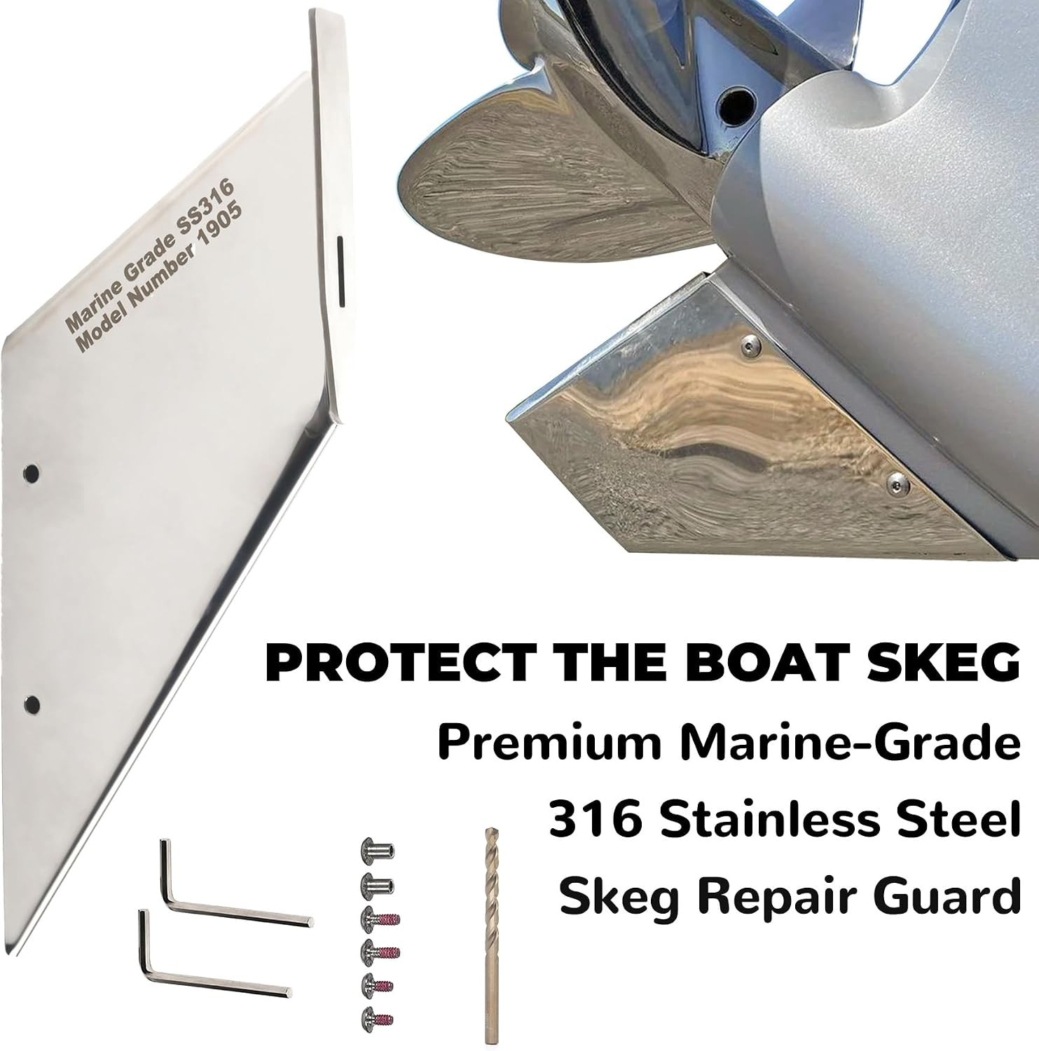 27211 Boat Skeg Guard Repair Kit Compatible with Mercury Mariner 75 90 115 135 1