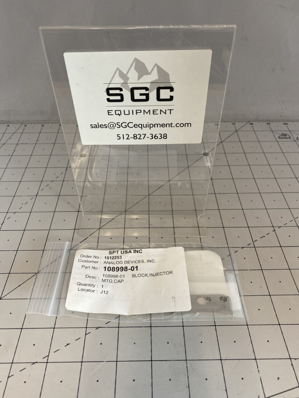 Spts Bock, Injector MTG, Cap PN: 108998-01