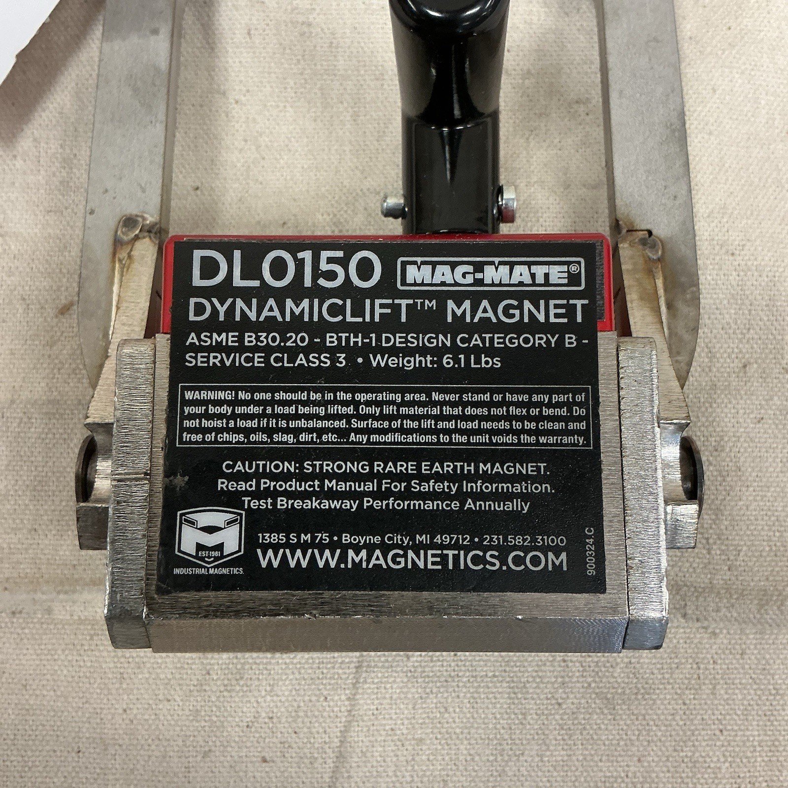 MAG-MATE DL0150 Lifting Magnet 150lb Load Cap 150lb Flat Load Cap