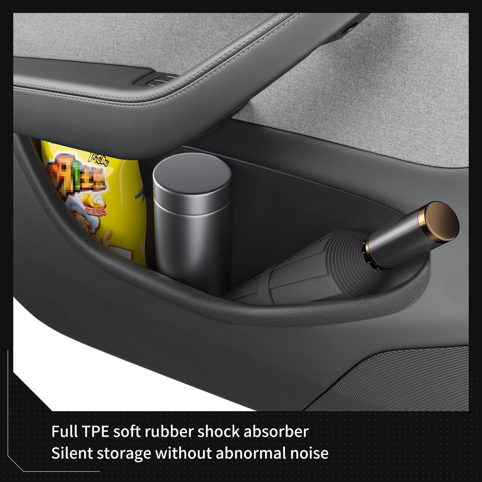 LUCKEASY 4PCS Door Side Storage Box Full Arounding for Tesla Model Y Juniper …