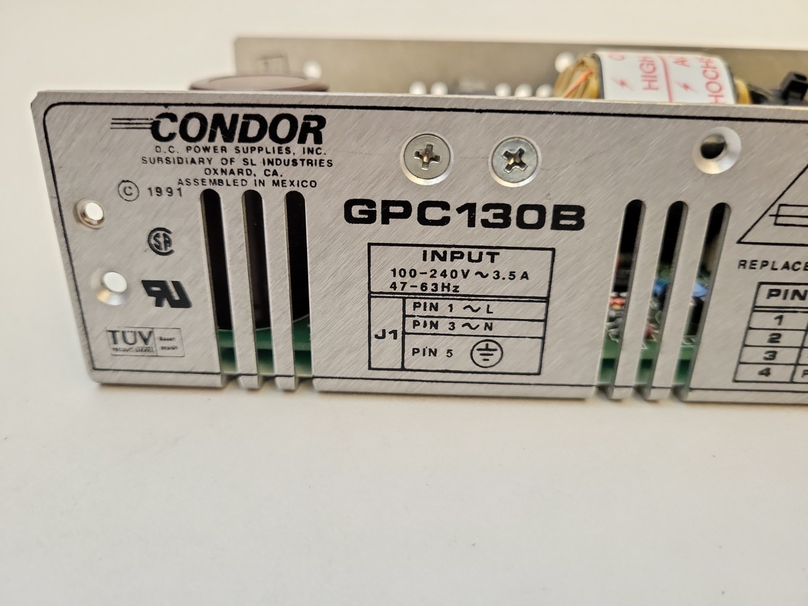 CONDOR GPC 40B POWER SUPPLY 100-240V 1.3A 47-63HZ
