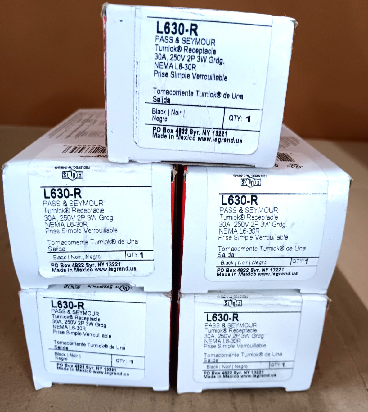 Legrand L630-R Turn Lok Receptacle Lot of 5