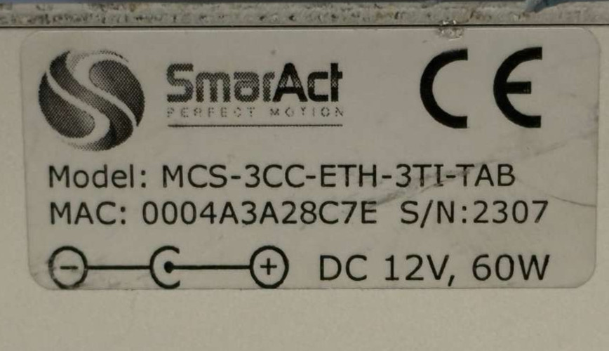 SmarAct MCS-3S-EP-SDS15-TAB Rotary Positioner w/ Sensor MCS-3CC-ETH-3TI-TAB