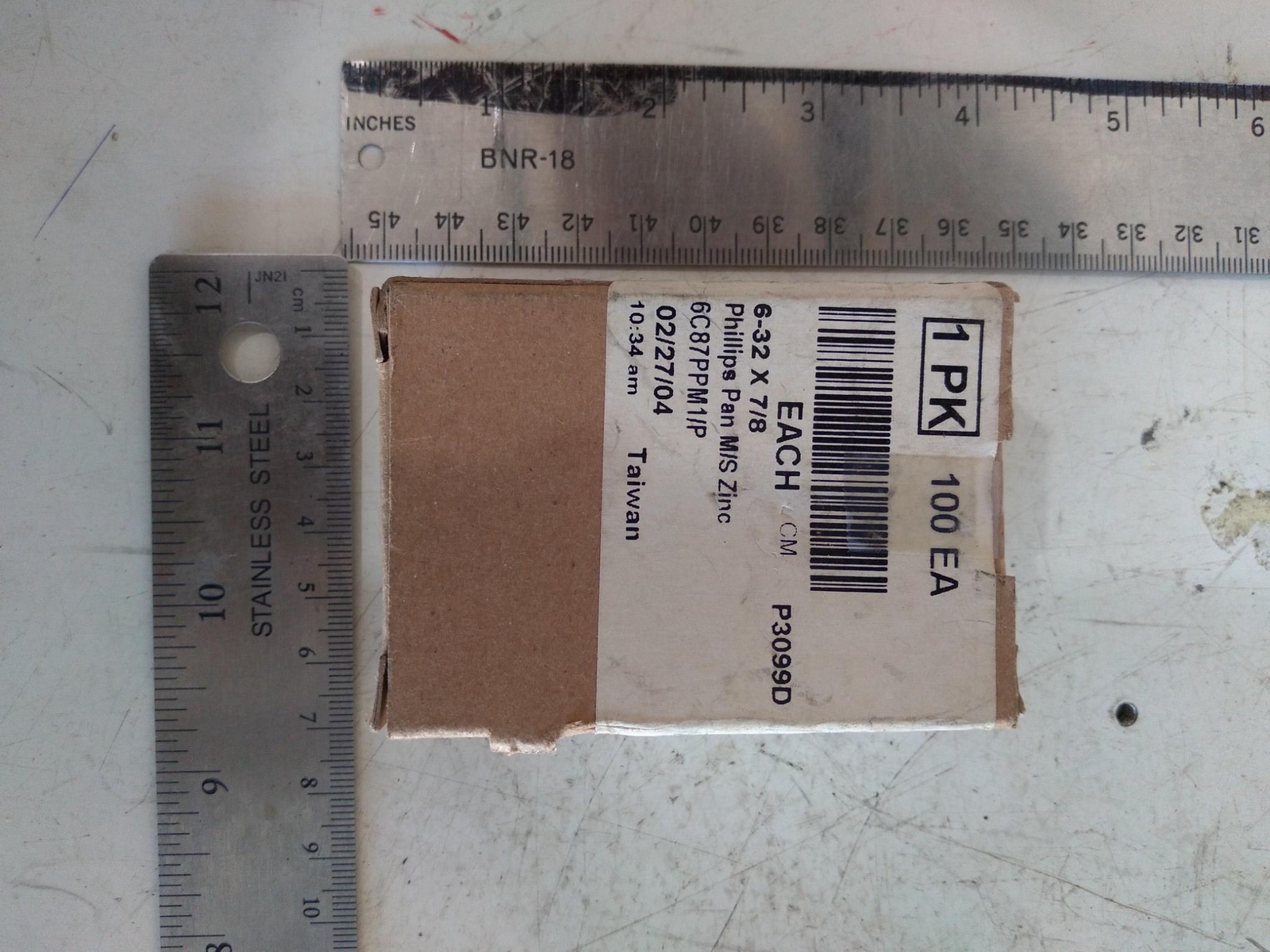 PHILLIPS PAN 6-32 X 7/8 6C87PPM1/P …. 100/PK
