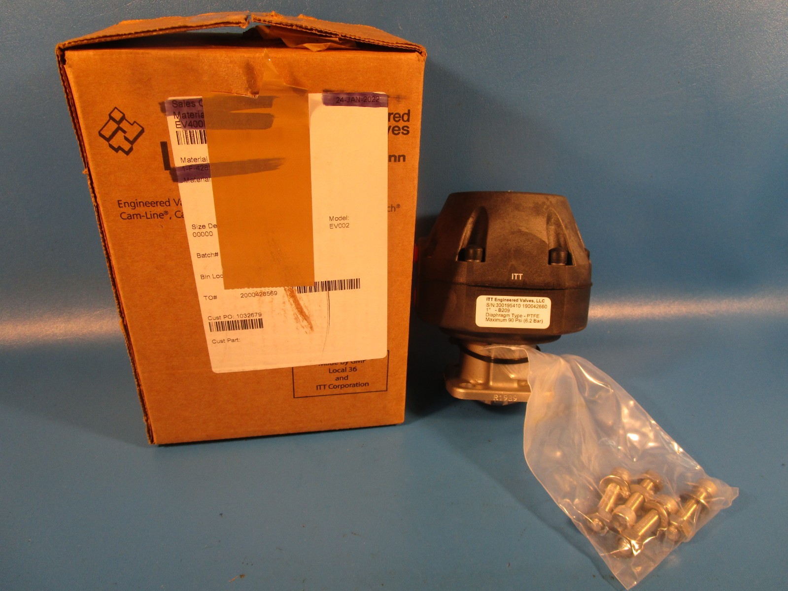 ITT B209, PURE-FLO 1” Diaphragm Valve, 90 Psi Maximum