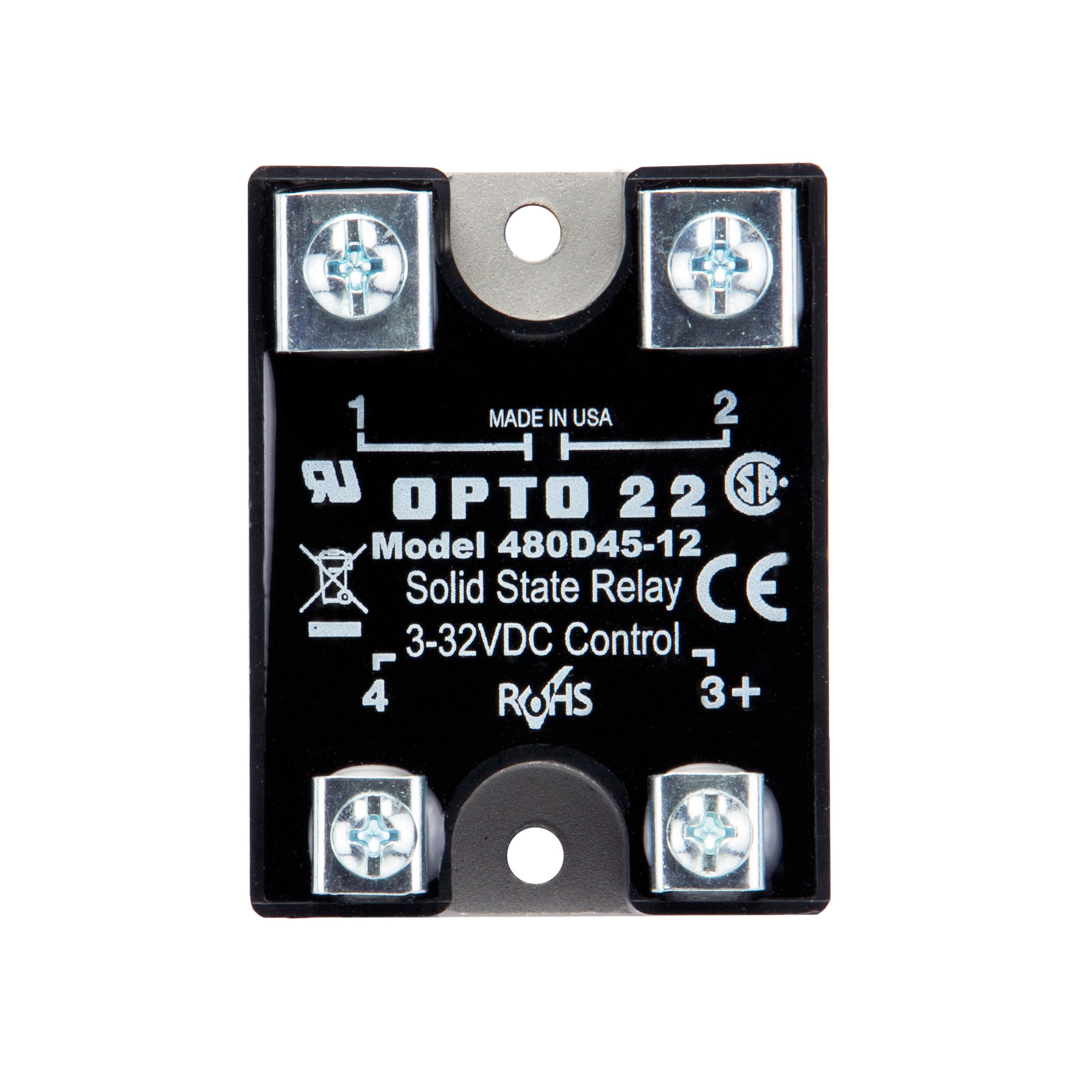 OPTO-22 480D45-12 480 VAC, 45 Amp, DC Control Solid State Relay (SSR), Transient