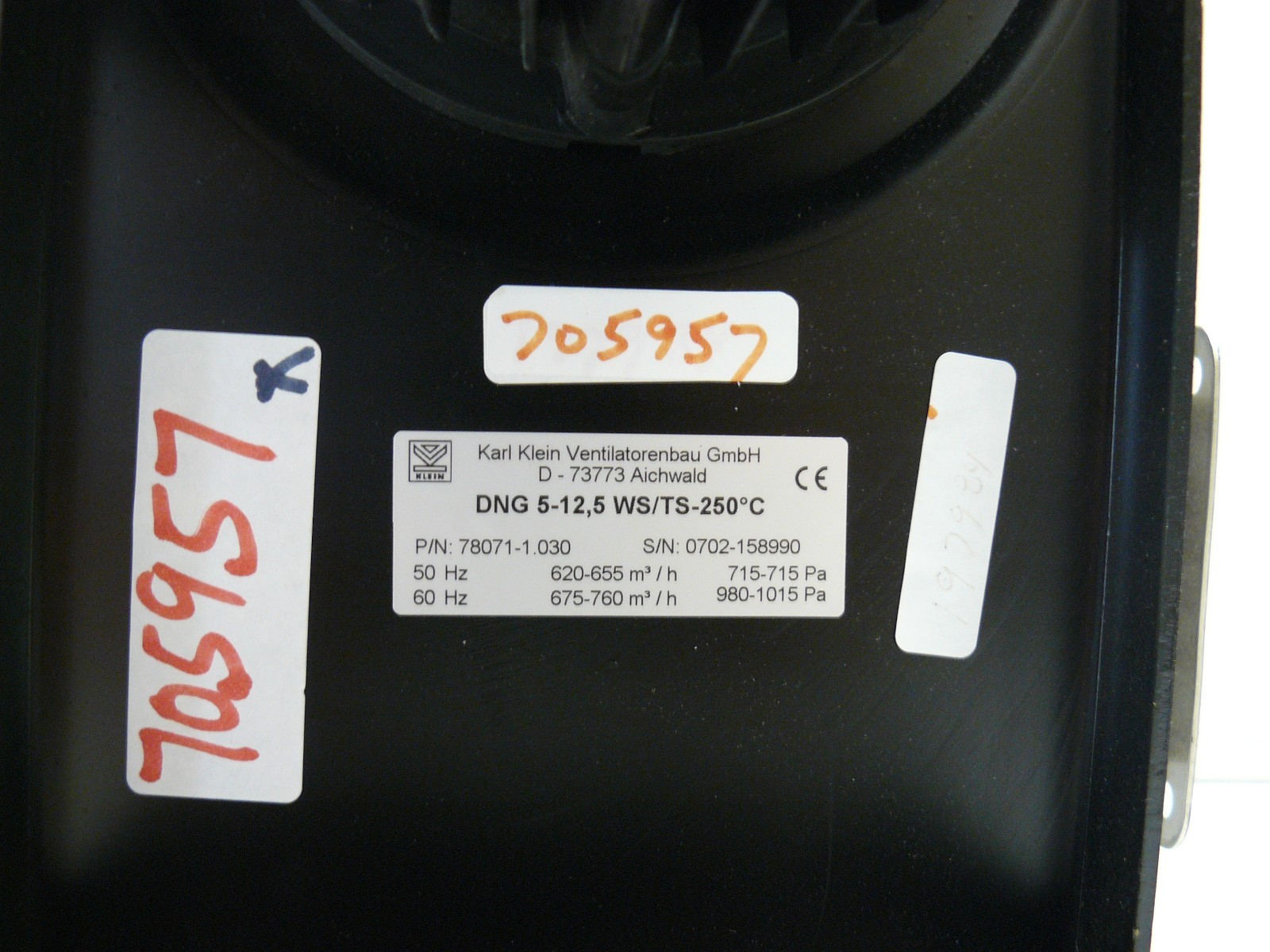 KARL KLEIN VENTILATORENBAU 78071-1.030 CENTRIFUGAL FAN BLOWER NEW