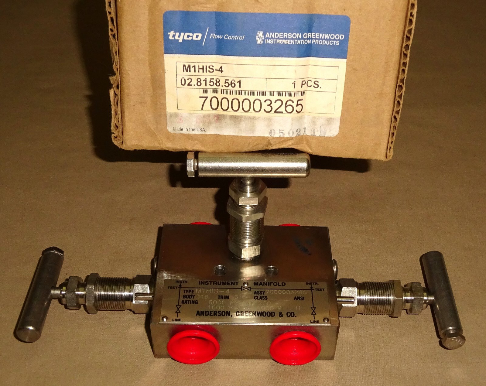 Anderson Greenwood M1HIS-4 Instrument Manifold 316 Stainless Steel M1HIS4 Tyco