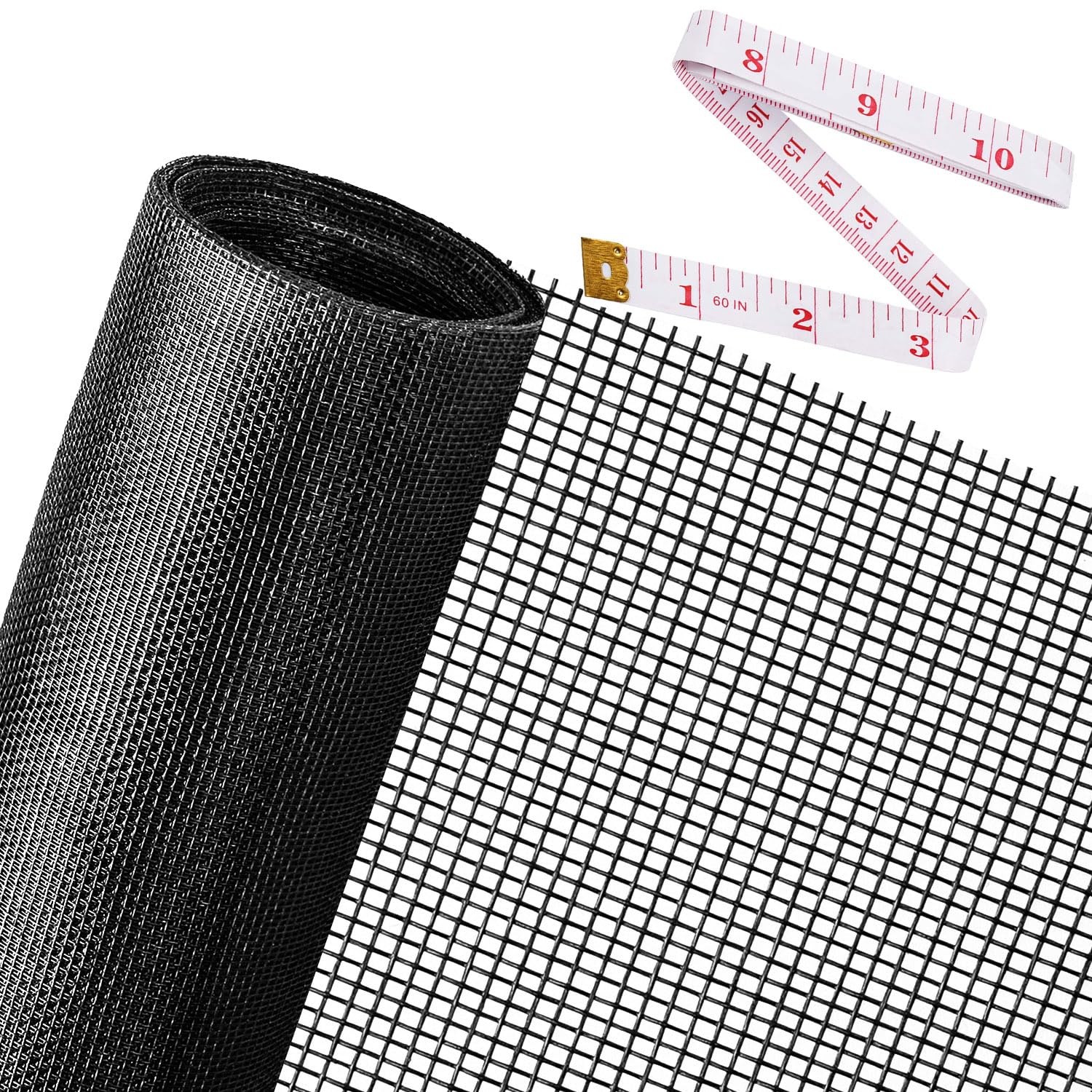 Replacement Window Screens, 59X106 Inch Durable 59″x106″Black, 59″x106″Black