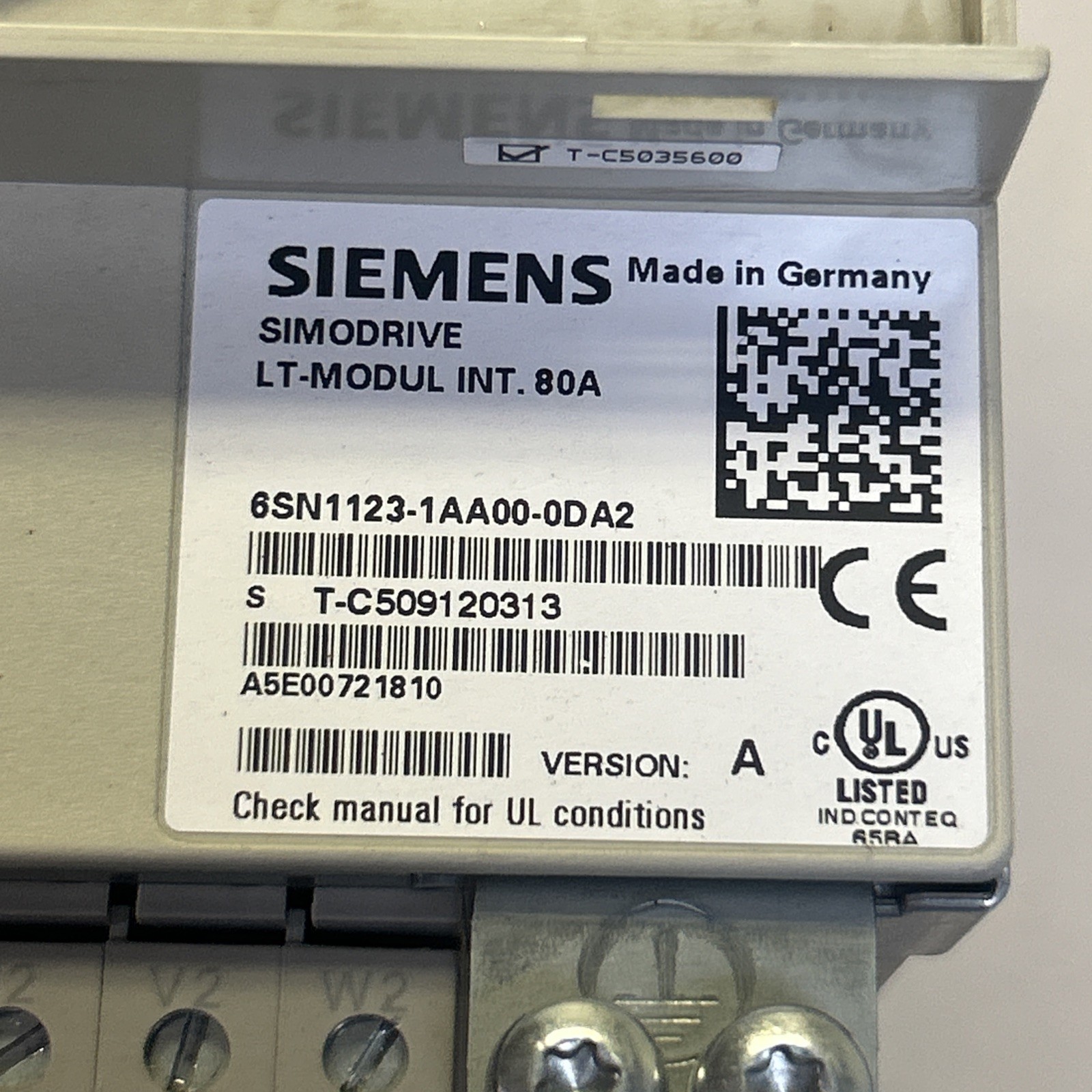 SIEMENS,6SN1123-1AA00-0DA2,SIMODRIVE 611 POWER MODULE