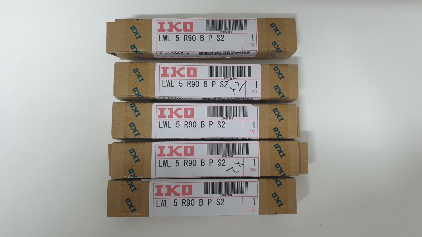 IKO Linear Rail – Model LWL 5 R90 B P S2, P/N 960-102007, Rev. AA – Lot of 10 pc