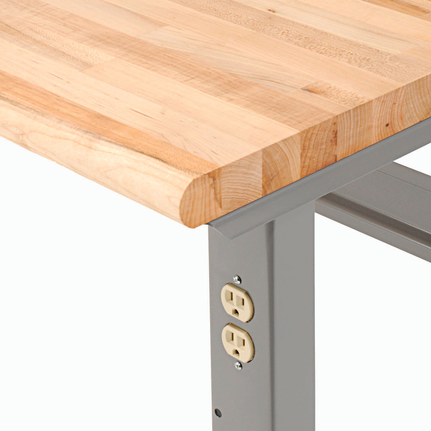 Adjustable Height Workbench C-Channel Leg 60″W x 30″D 1-3/4″ Maple Top Safety