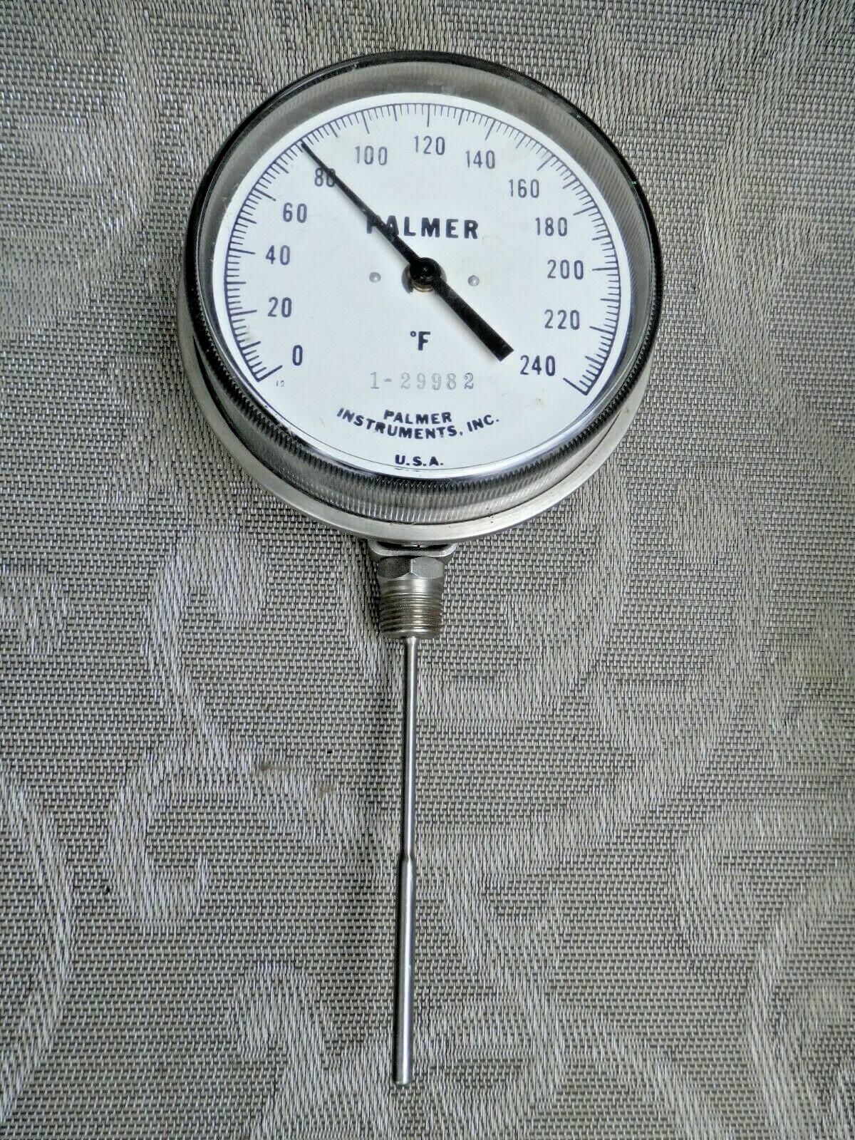 Palmer Industrial Temperature Gauge 0-240F Glass Face 1-29982
