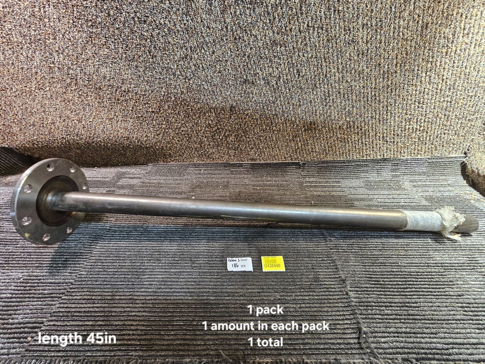 Meritor B110-9 45-inch Axle Shaft U9043 24105B.5 SIlver, 8-Bolt Hole Steel