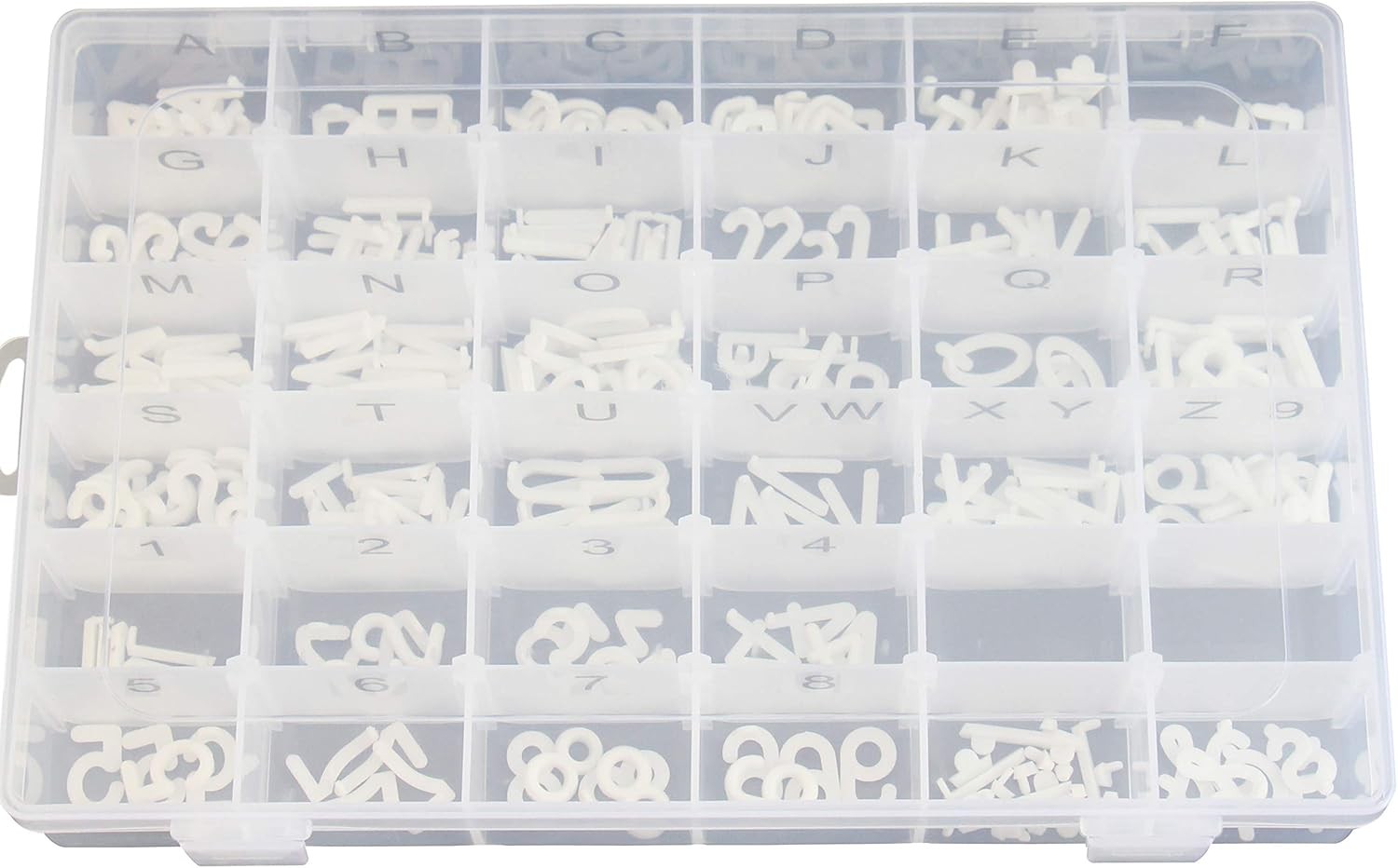 Plastic Organizer Container Box Letter Storage Case LETTER LABELS PRE APPLIED
