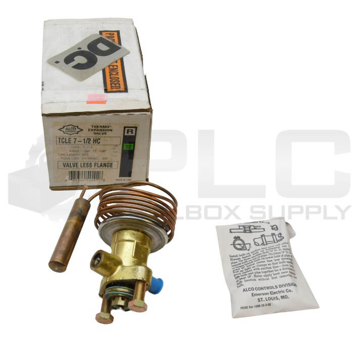 NEW ALCO TCLE 7-1/2 HC THERMO EXPANSION VALVE -20DEG F 50DEG F 5′ 6A