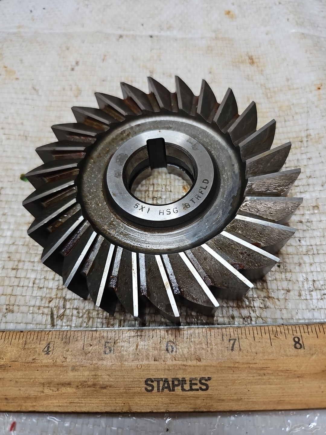 BUTTERFIELD 5″ X 1″ X 1 1/4″ SIDE MILLING CUTTER STRAIGHT TOOTH HSG LOOKS NEW