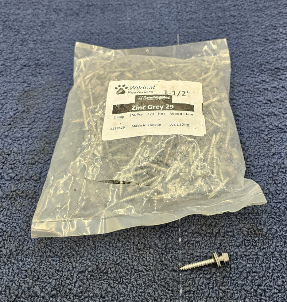 (QTY 250) WILDCAT FASTENERS WC112PG 1-1/2″ Wood Claw Fastener Zinc Grey 29