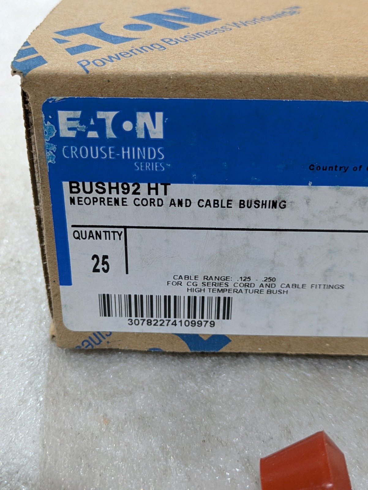 Eaton Crouse-Hinds BUSH92 HT Cable Gland Bushing Neoprene Industrial Lot 25