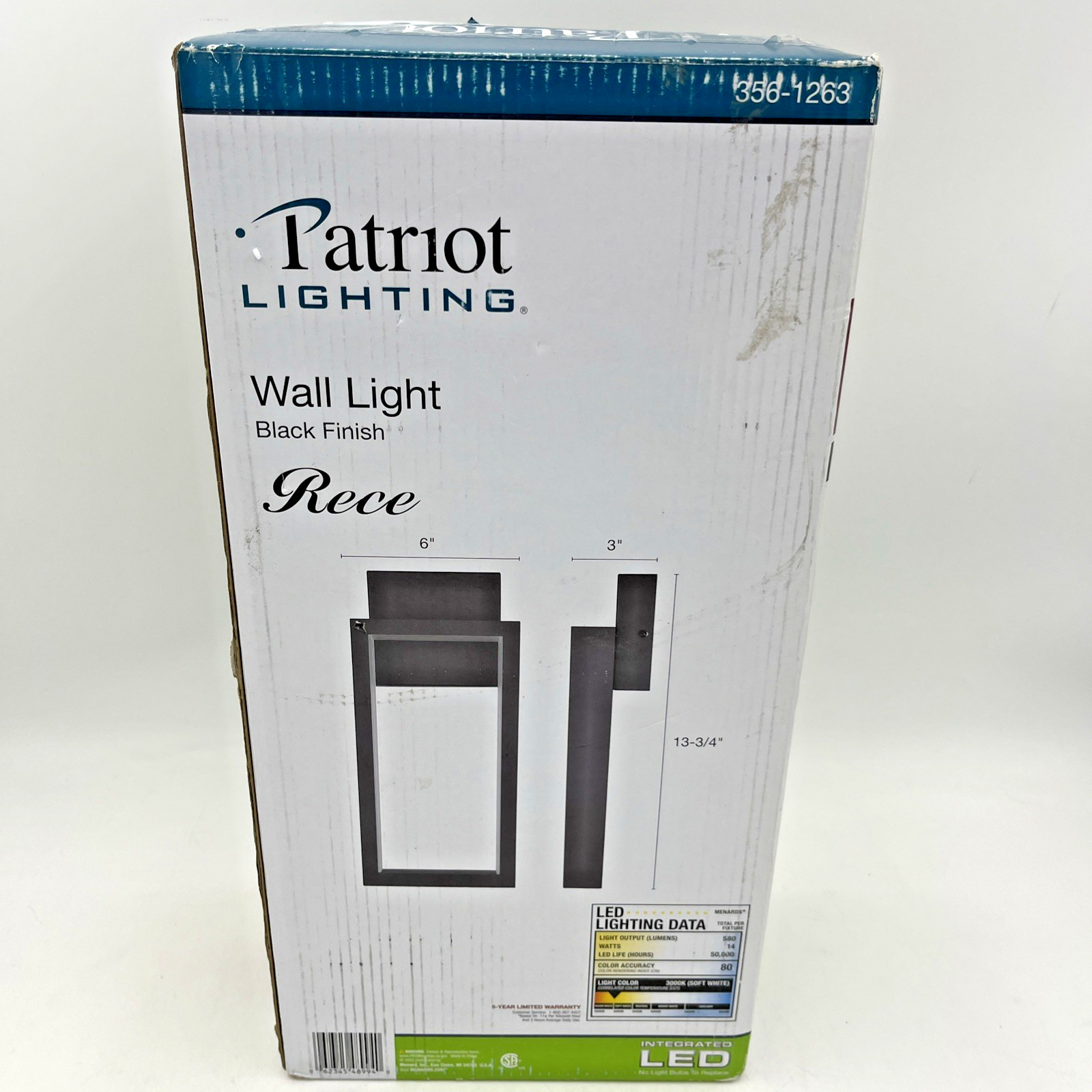 NEW PATRIOT LIGHTING Outdoor Modern Black WALL MOUNT LED LIGHT 580 LUMENS