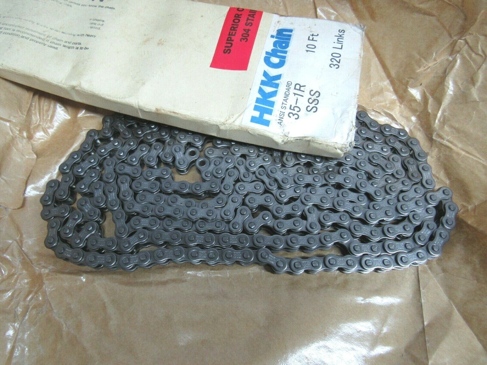HKK Chain 35-1R SSS 10 FT 320 Links 304 Stainless