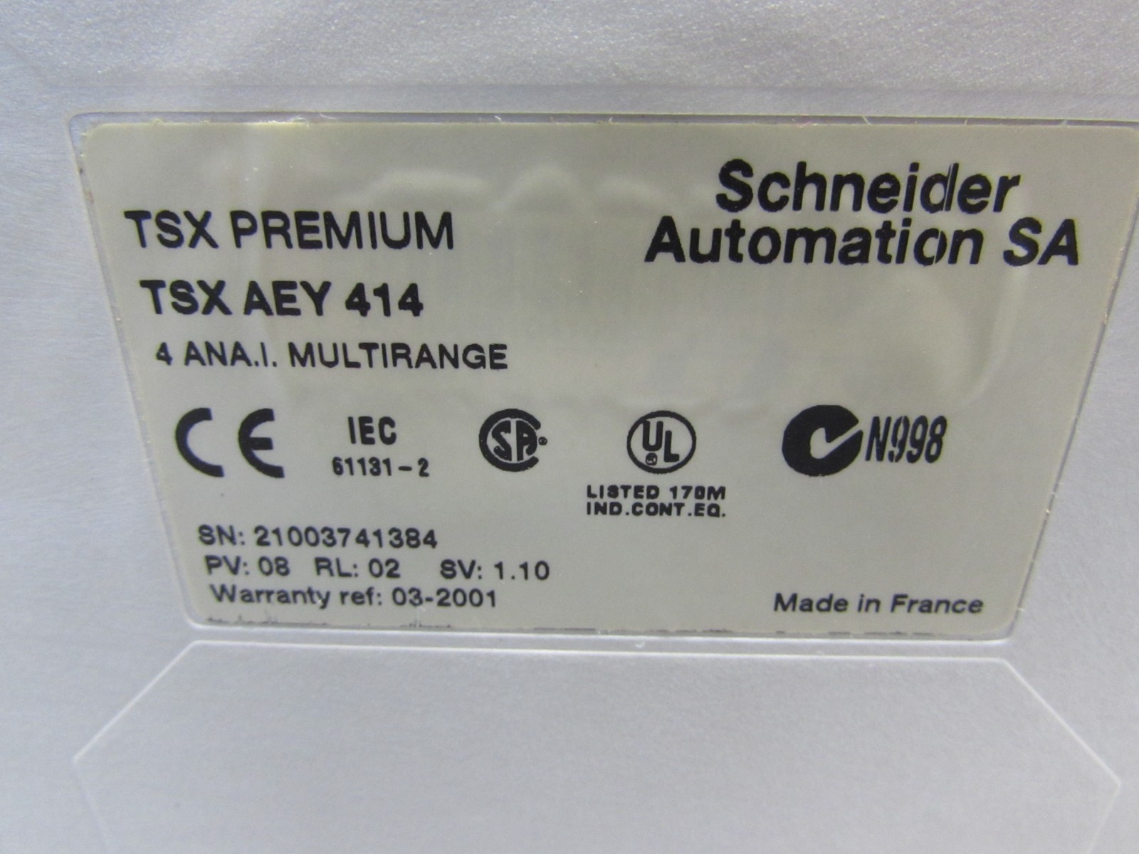 Schneider MODICON TSXAEY414, 4ch Analog Input , Multirange ,Takeout! MAKE OFFER!