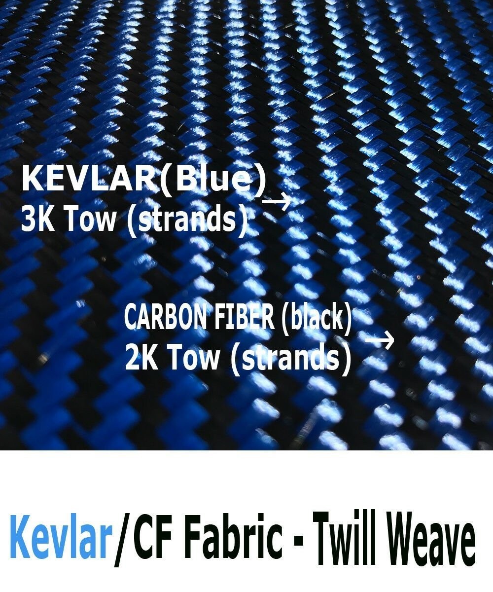 4 in x 100 FT – made with KEVLAR-CARBON FIBER ARAMID ~ Fabric – 3K/2K-200g- Blue