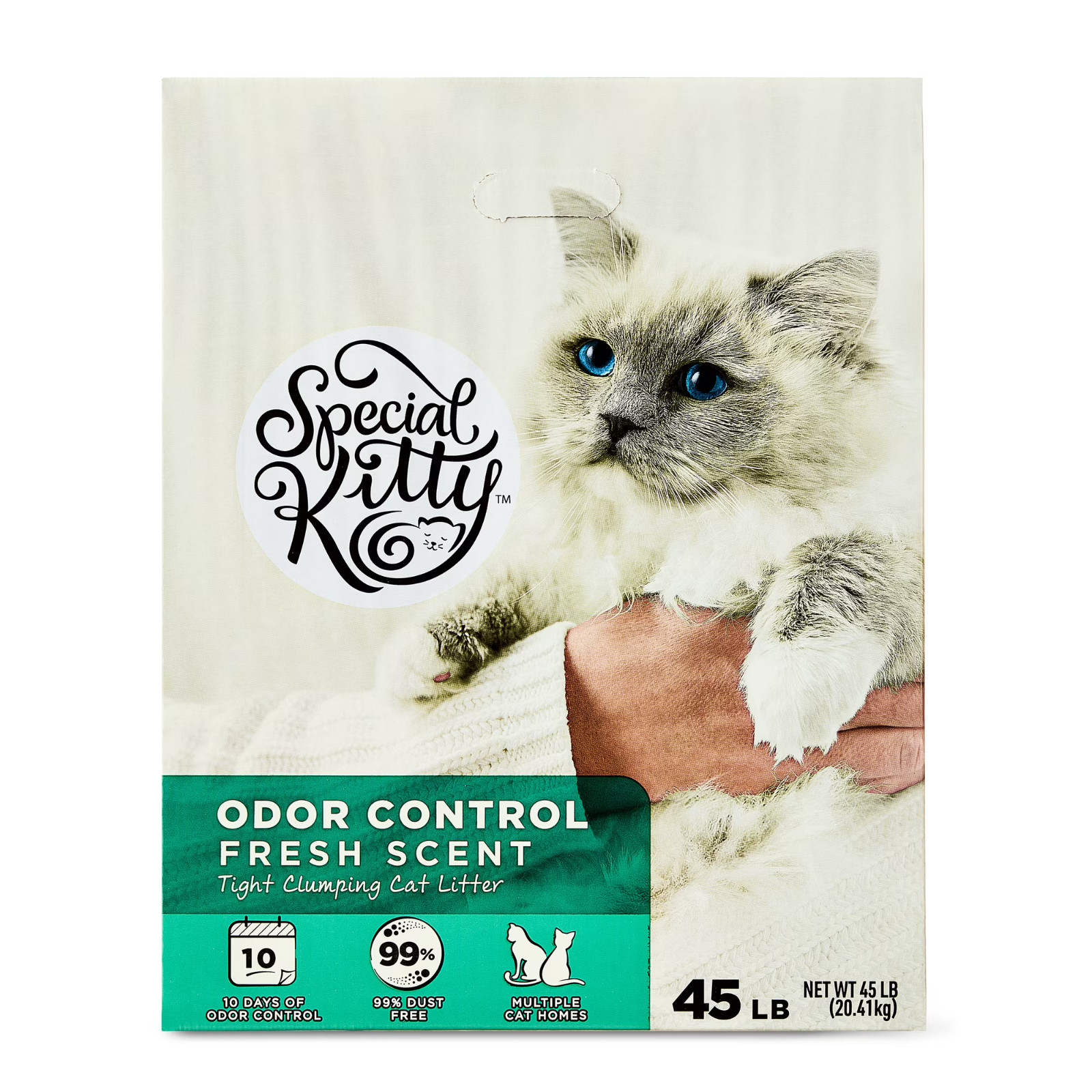 (2 pack) Special Kitty Clumping Clay Cat Litter, Fresh Scent, 45 lbs Box
