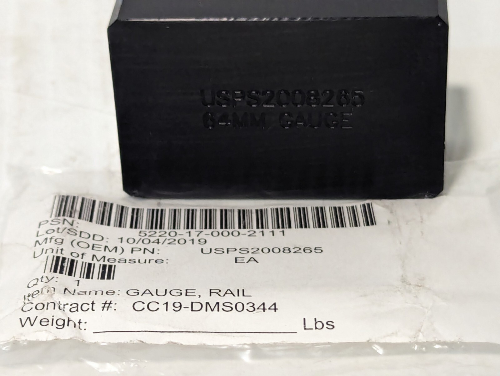5220-17-000-2111 USPS2008265 Rail Gauge, 64mm